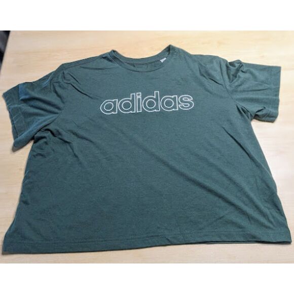adidas Black & Green Ladies' Logo Crop Tee Shirts - Set of 2 - Size XXL 2XL - Picture 5 of 9